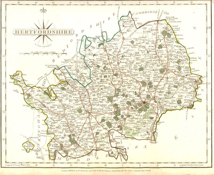 Hertfordshire map 1787